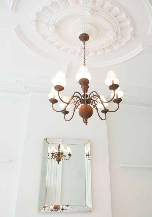 High ceilings and original moldings in Brooklyn Brownstone event space and photoshoot location